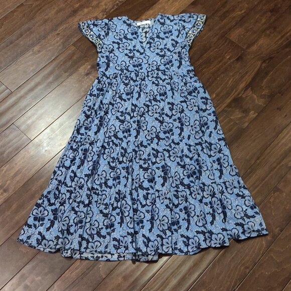 Bindu Blue Floral Maxi Dress SIZE XS - Picture 6 of 8